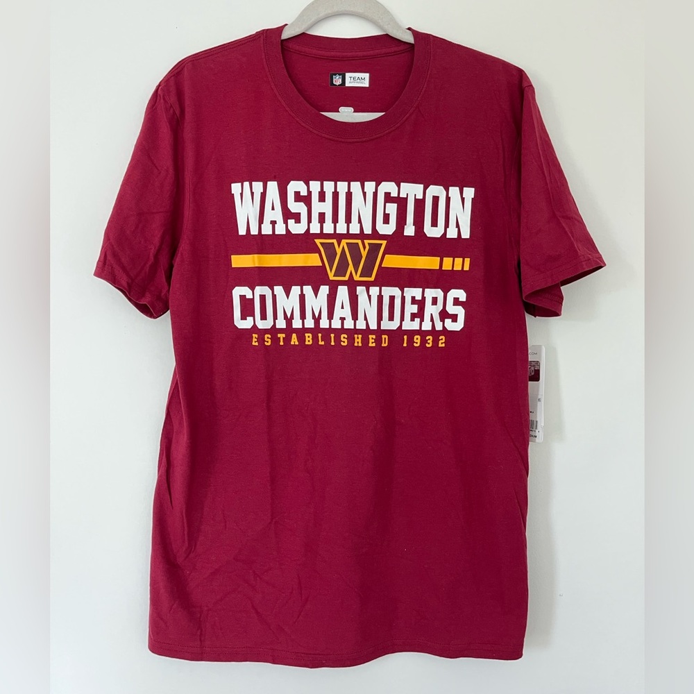 NFL Team Apparel Red Washington Commanders Short Sleeve Tee Men's Size M, NWT